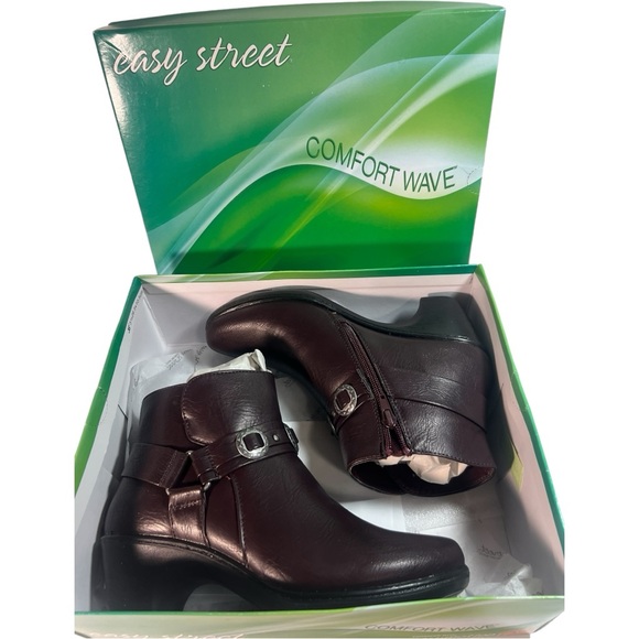 Easy Street burgundy bailey Sz 8W rodeo western boots w conchos. Comfy low hill - Picture 9 of 11